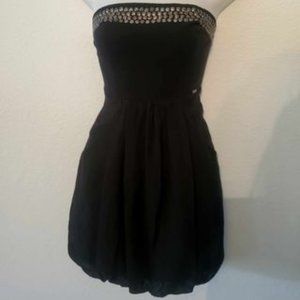 Guess Strapless Studded Black Mini Cocktail Dress with Pockets